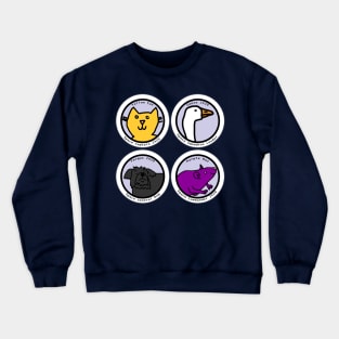 Funny Animals Space Crew Portraits Crewneck Sweatshirt